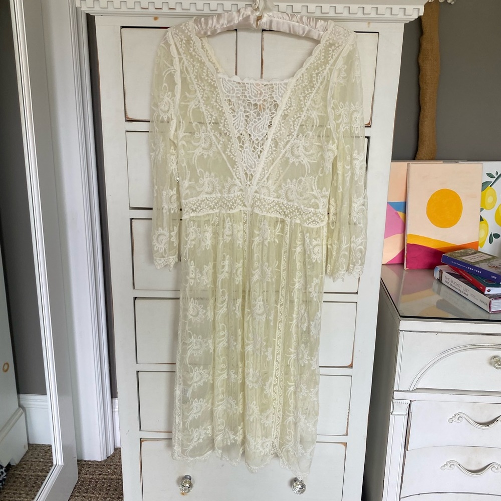 Beloved Mesh Off-White Coverup